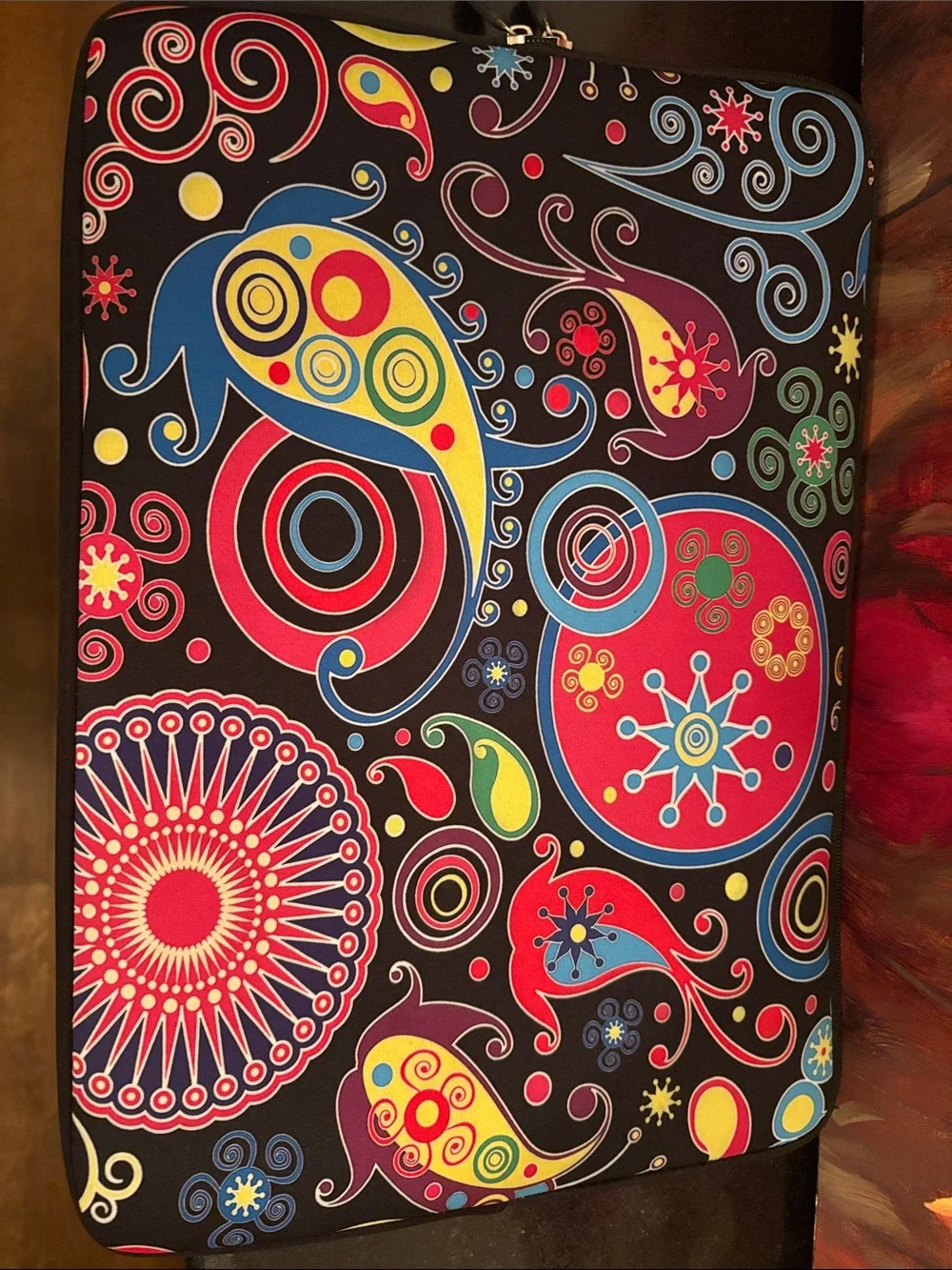 NWOT Colourful Paisley Laptop Sleeve - Vibrant Retro Print